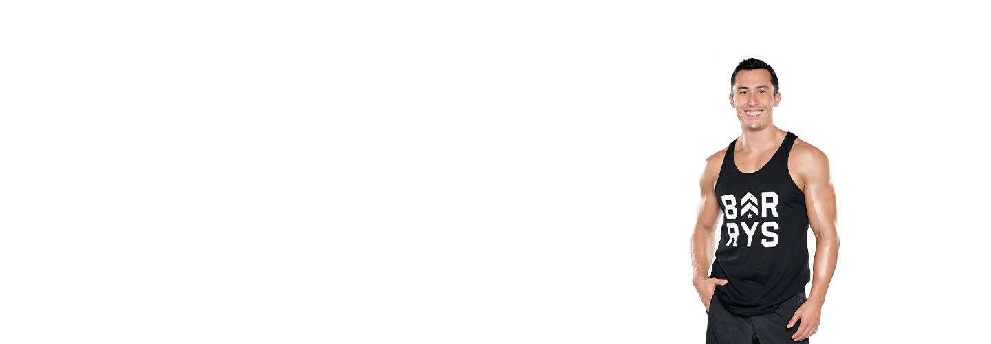 barry's instructor Jeffrey Langewisch wearing black tank