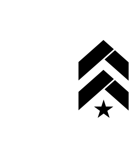 Black Barry's Bootcamp upward arrows and star logo on white background