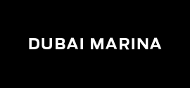 Dubai Marina written in white on black background