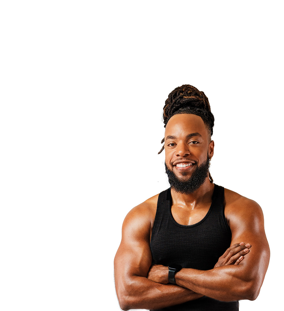 Barry's instructor standing confidently wearing a black top against a white background.