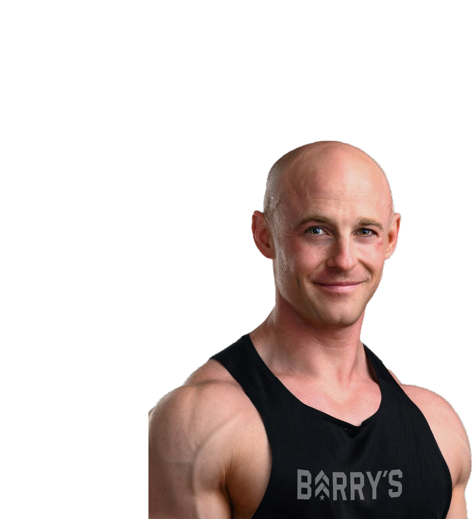 Barry's instructor standing confidently wearing a black top against a white background.